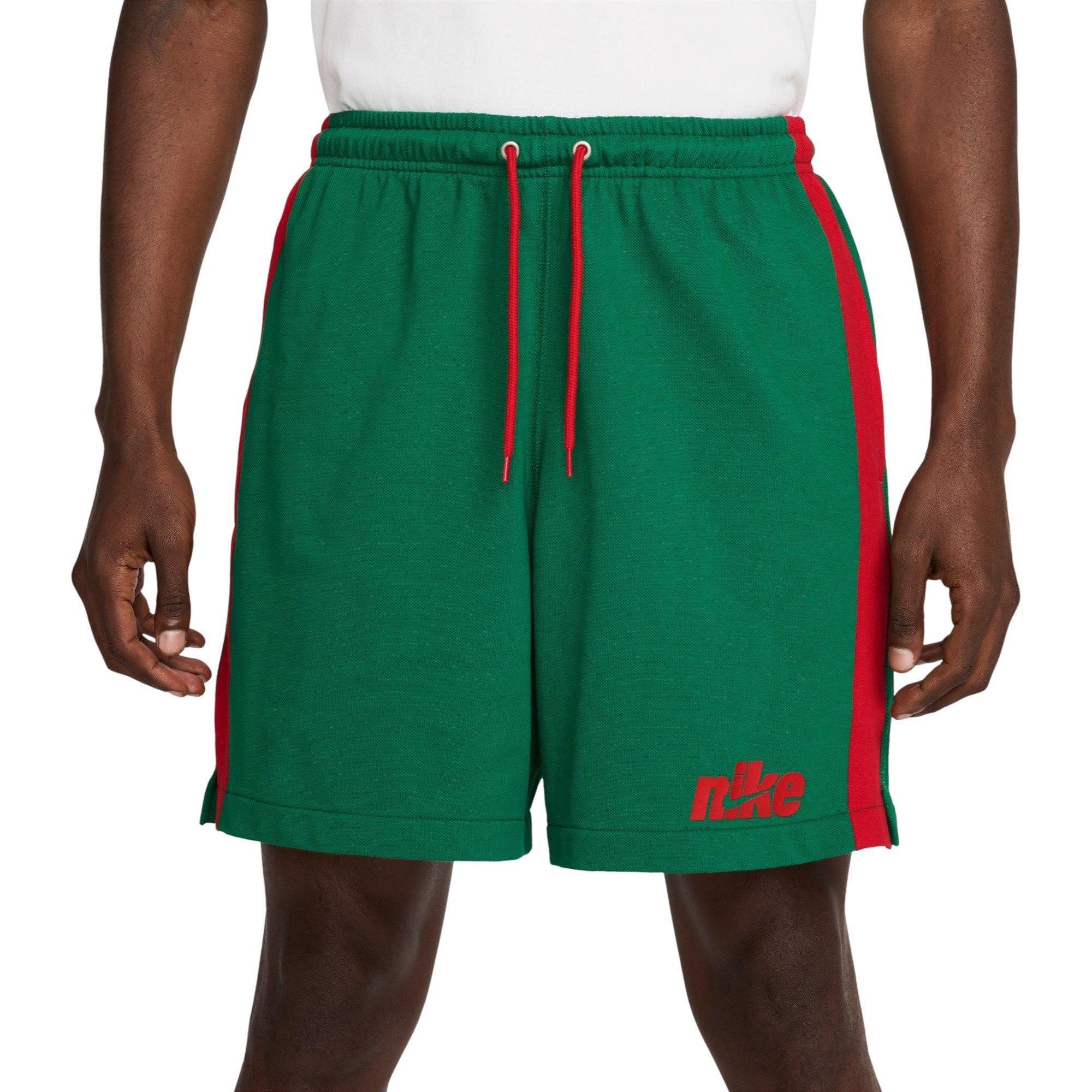 Nike Men's Sportswear Club Knit Flow Shorts-Green/Red - GREEN/RED
